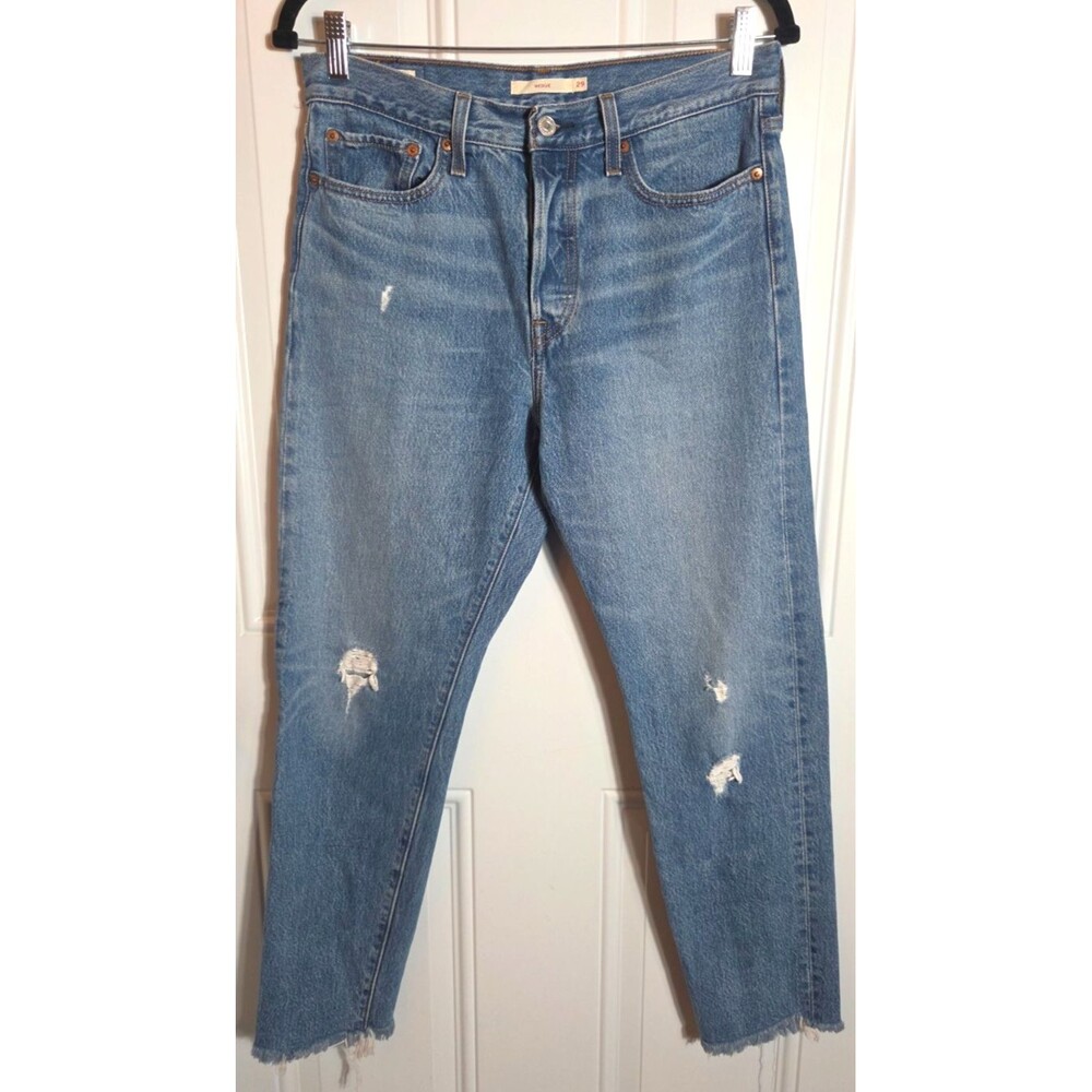 Levi's Womens Wedgie Jeans Size 29 Raw Hem Button Fly
